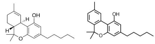 CBN –have 2 new double bonds in the C ring